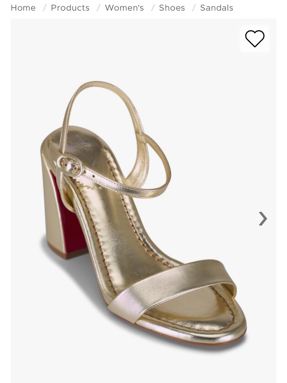 Christian Louboutin Metallic Gold Slingback Sandals - Women